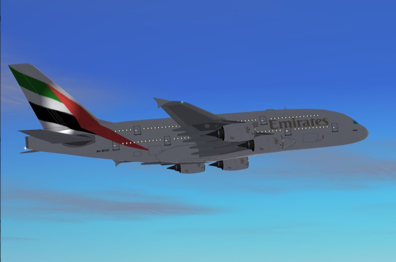 Fs2004 Emirates, Airbus A380 Promx Version Fs9 Modifications Of The Mdl Was Made On The Ai