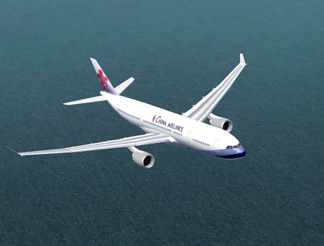 Airbus A330-200 In China Airlines Livery, Repainted In 32-Bit Textures