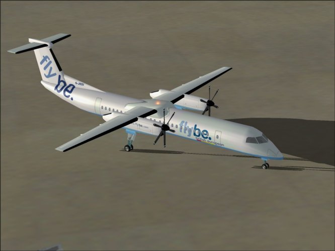 Fs2004 Aircraft Dash8-Q400 In The Colours Of Fly Be All New Model Designed By Robert Versl