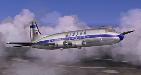 Fs2004 Alaska Airlines Douglas C-54 / Dc-4 Registration Nc9044