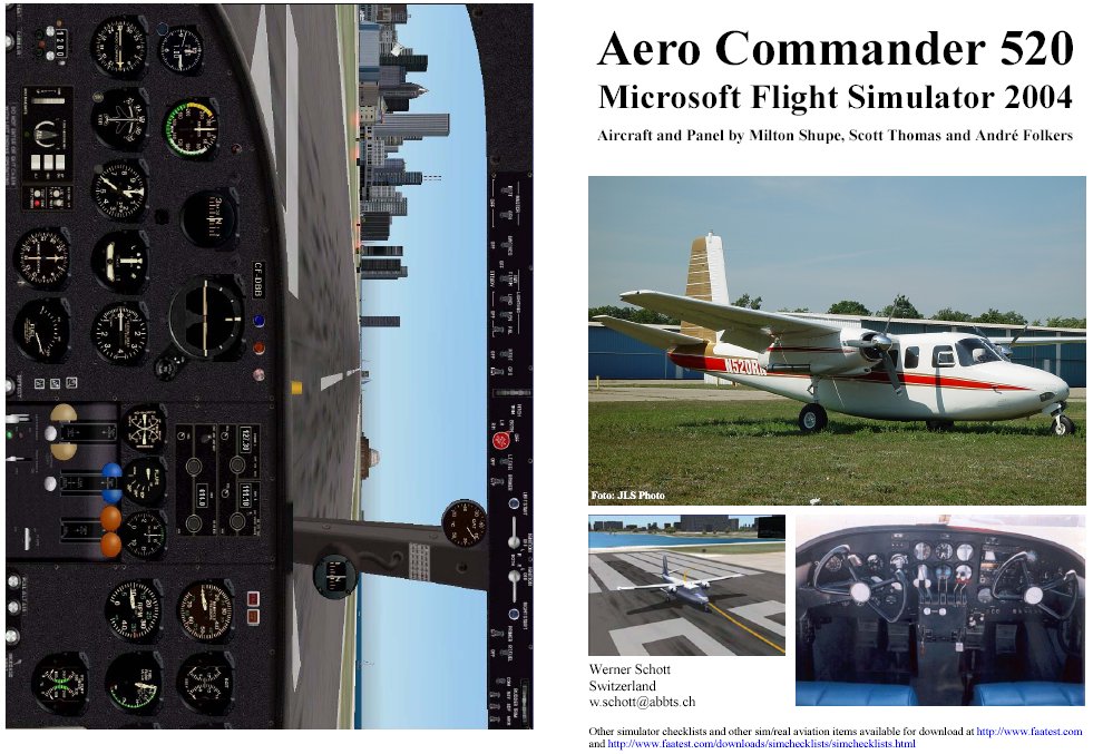 Fs2004 Manual/Checklist Aero Commander 520
