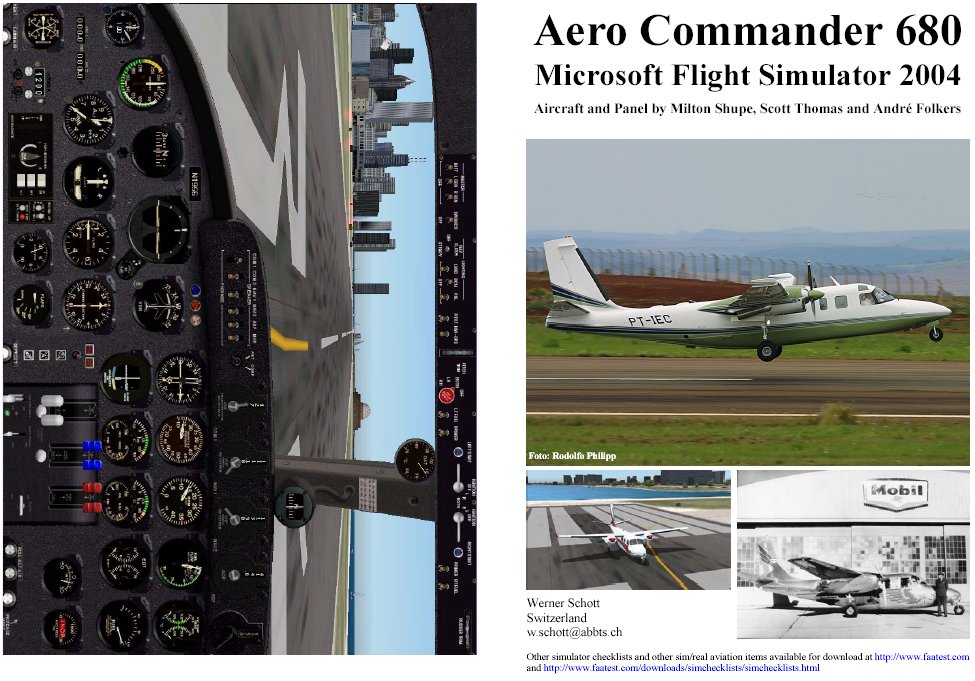 Fs2004 Manual/Checklist Aero Commander 680