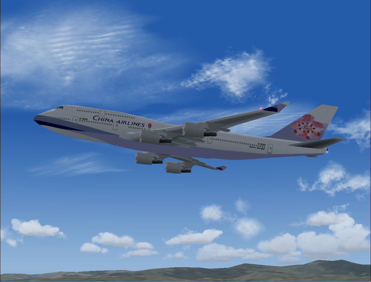 Boeing 747-400 In China Airlines Livery, Repainted In 32-Bit Textures