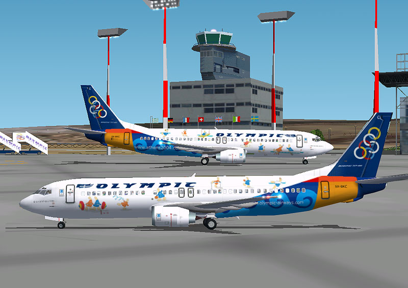 Olympic Airways 2004 Athens Olympic Games Colours Livery Texture Template For Use With Fli