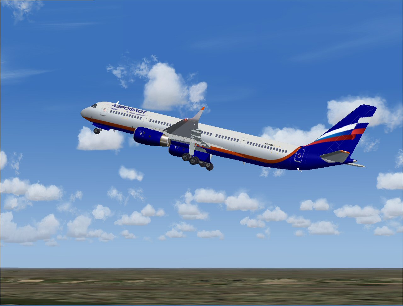 Fs2002/Fs2004 Tupolev Tu-204-120 With Rolls-Royce Rb211 Engines, In Aeroflots New Livery;