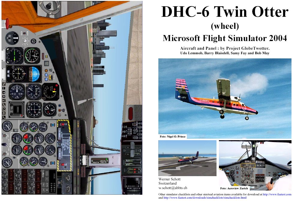 Fs2004 Manual/Checklist De Havilland Dhc-6 Twin Otter