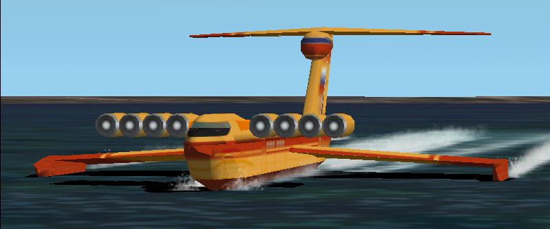 Fs2002 Spasatel Rescue Ekranoplan Russian Lun Class Ekranoplan Spasatel, In Yellow Air-Sea