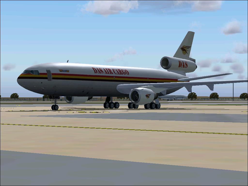 Fs2004 Douglas Dc-10-30F Das Air Cargo A Gmax Model Which Is Ai Compatible And Atc Recogni