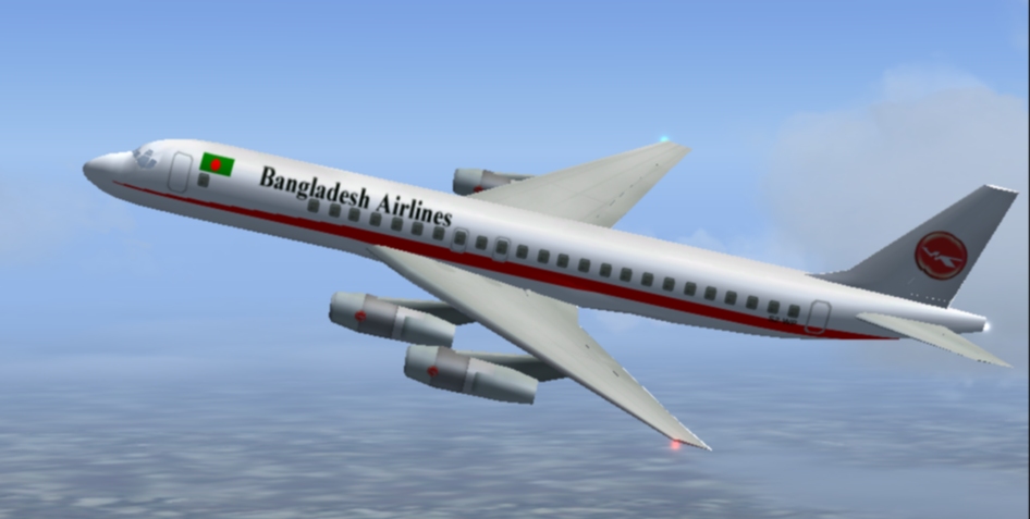 Bangladesh Airlines Dc-8-55 After The Addition Of The Two Boeing 707, Bangladesh Airlines