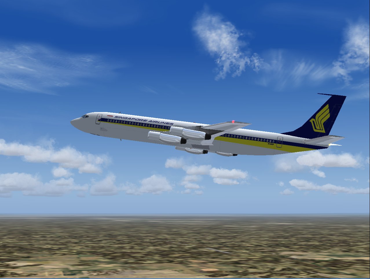 Boeing 707-320C In Singapore Airlines Old Livery, Registration Vr-Hgp; Repainted In 32-Bit