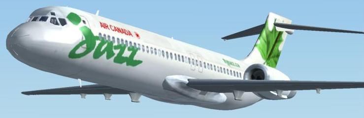 Fs2004/Fs2002 Project Skyworks Air Canada Jazz - Green Boeing 717-200