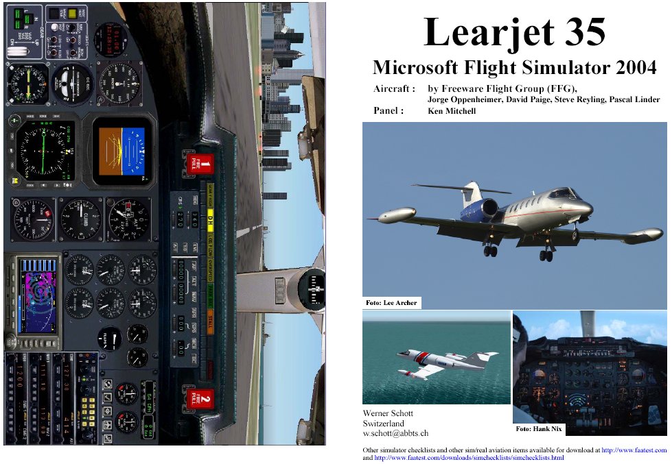 Fs2004 Manual/Checklist Learjet 35