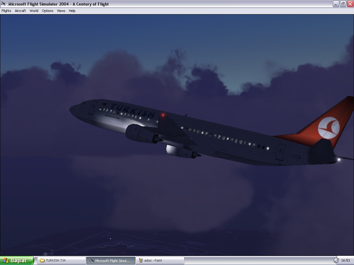Turkish Boeing 737-400 V.4 For Fs2004 - This Has Been Reconstructed From The Fs2004 B737-4