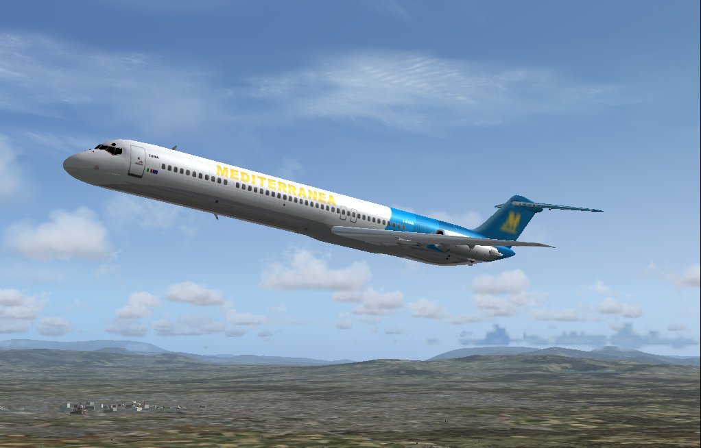 Fs2004 Mcdonnell-Douglas Md-80 In Mediterranea Virtual Airlines Livery, The First Italian