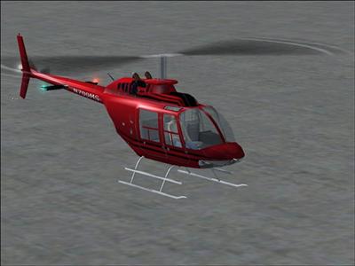 Fs2004 Bell 206B Default Texture Replacement Done In Metallic Red Gradient W/ Black Trim B