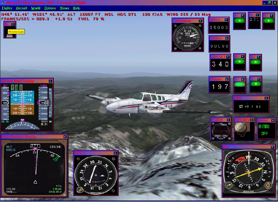 Beechcraft Baron 58 And Panel For Fs2004 Photorealistic Default Beechcraft Baron 58 In The