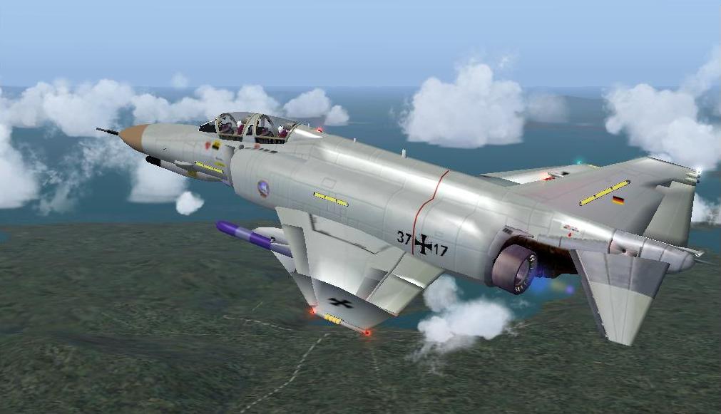 Fs2002/Fs2004 F-4F Phantom Ii German Airforce Jg74 37+17 Mcdonnell Phantom F-4F Of The Ger