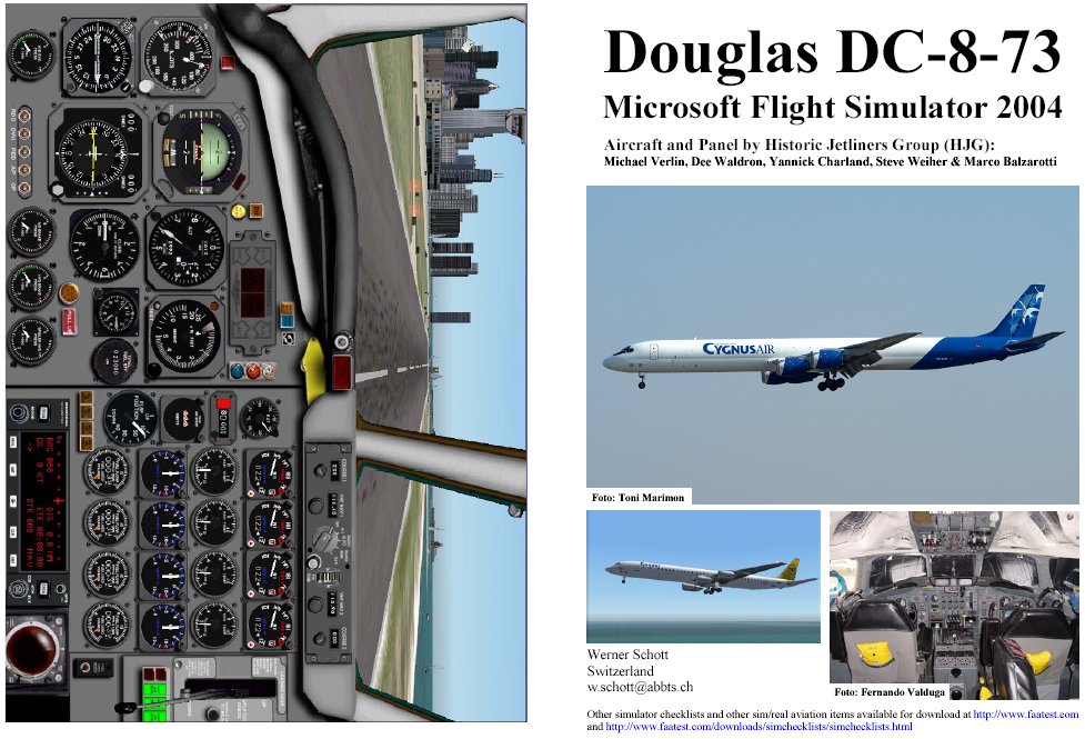 Fs2004 Manual/Checklist Douglas Dc-8-73