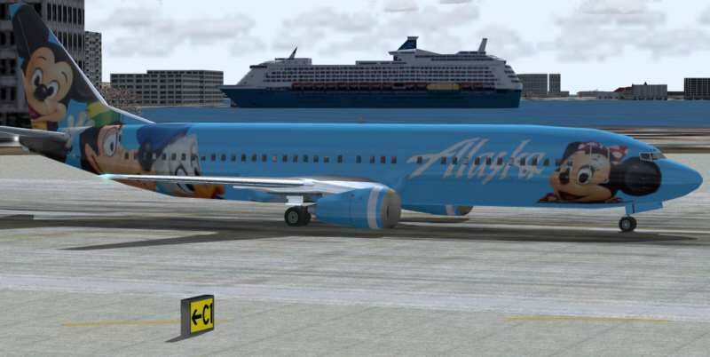 This Is A Default Special For Fs2004 Boeing 737-400 In A Alaska Airlines Spirit Of Disneyl