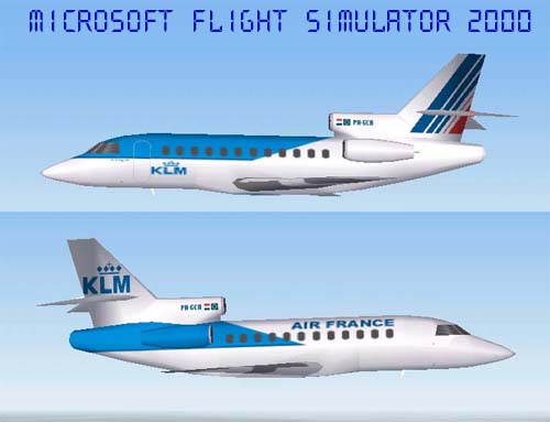 Fs2000 Dassault Falcon 900Ex, Klm/Air France Livery, Ph-Gca Made With Fsds This F900 Has F