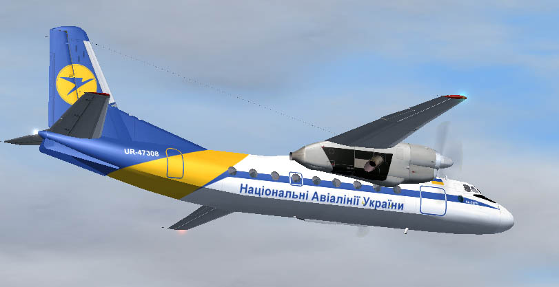 Fs2004 Ukrainean Antonov 24Rv Ukrainean National Airlines Circa 2000