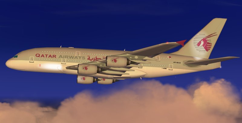 Fs2004 Qatar Airways, Airbus A380 Promx Version Fs9 Modifications Of The Mdl Was Made On T