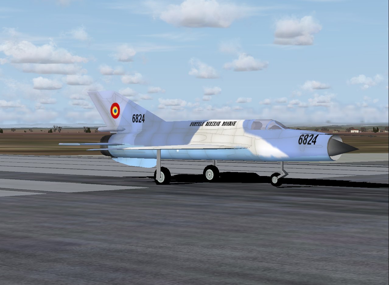 Romanian Air Force Mig-21Bis In Grey Camo For Ai Traffic, Using Hrvoje Kovacevics Gmax Mig