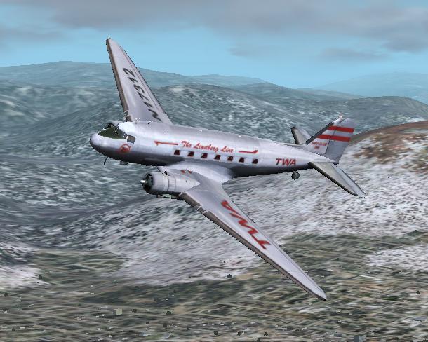 Fs2002 Douglas Dc-3 Delta Ship 41 Nc28341 Delta’s Ship 41, A Douglas Dc-3 Dakota With Wrig