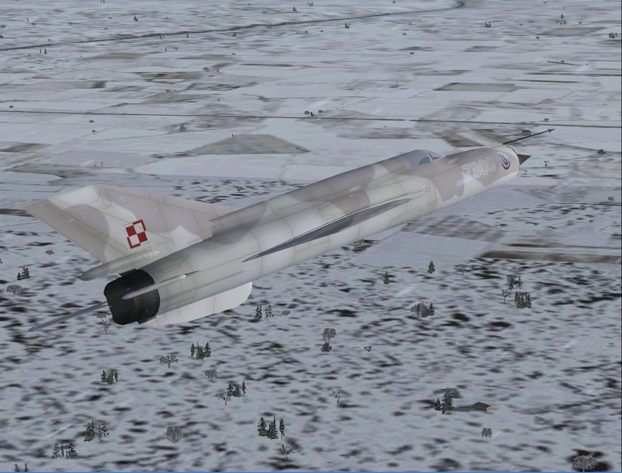 Polish Air Force Mig-21Bis In Grey Camo For Ai Traffic, Using Hrvoje Kovacevics Gmax Mig-2