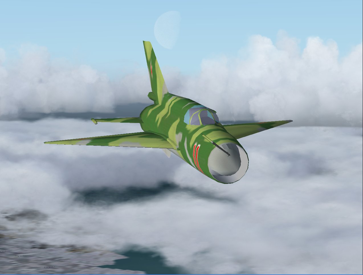 Russian Air Force Mig-21Bis Green Camo For Ai Traffic, Using Hrvoje Kovacevics Gmax Mig-21