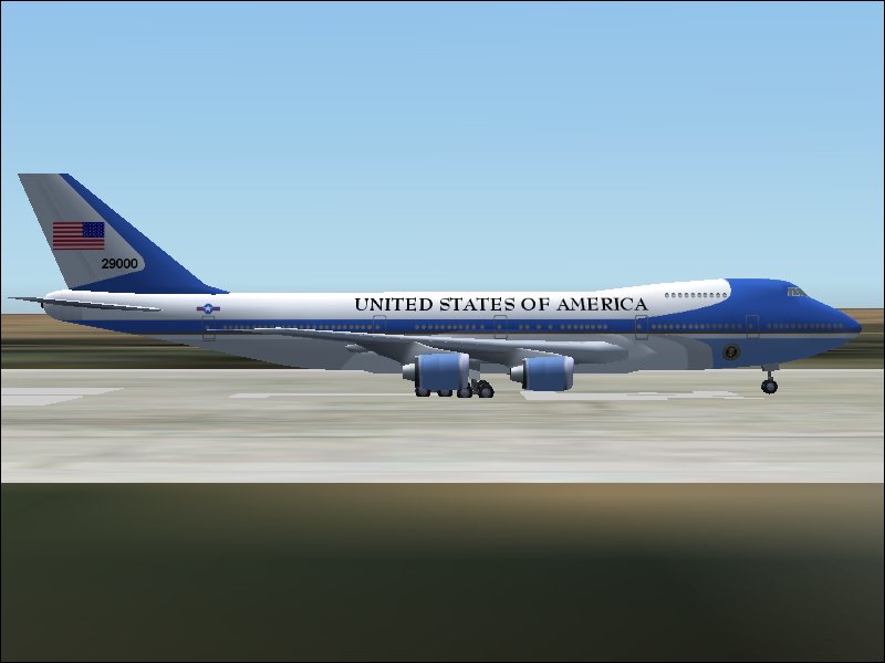 Fs2004 Air Force One Boeing 747-200 This Is A Textures Repaint Of The Pai Boeing 747-200 I