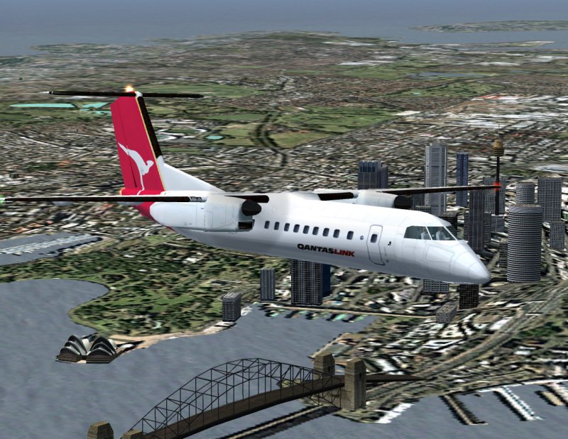 Fs2002/Fs2004 Qantaslink(Fanda) Dash 8-Q300 This Is A Textures Repaint Of Oleksiy Frolov A