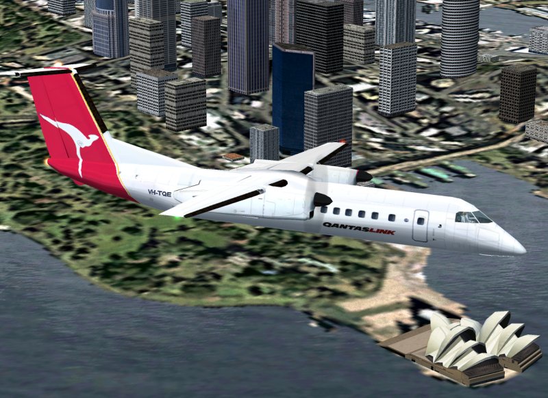 Fs2002/Fs2004 Qantaslink(Fanda) Dash 8-Q300 This Is A Textures Repaint Of Oleksiy Frolov A