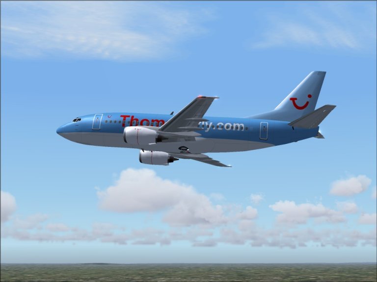 Fs2004 Aircraft Thomsonfly.com Boeing 737-500, Model By Ffx With Dynamic Shine, Full Anima