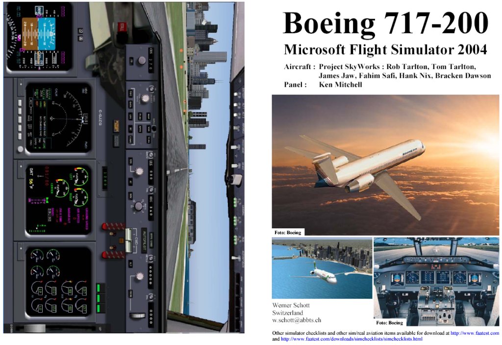 Fs2004 Manual/Checklist Boeing 717- 200