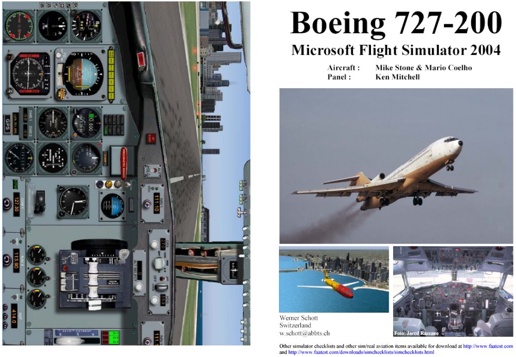 Fs2004 Manual/Checklist Boeing 727-200