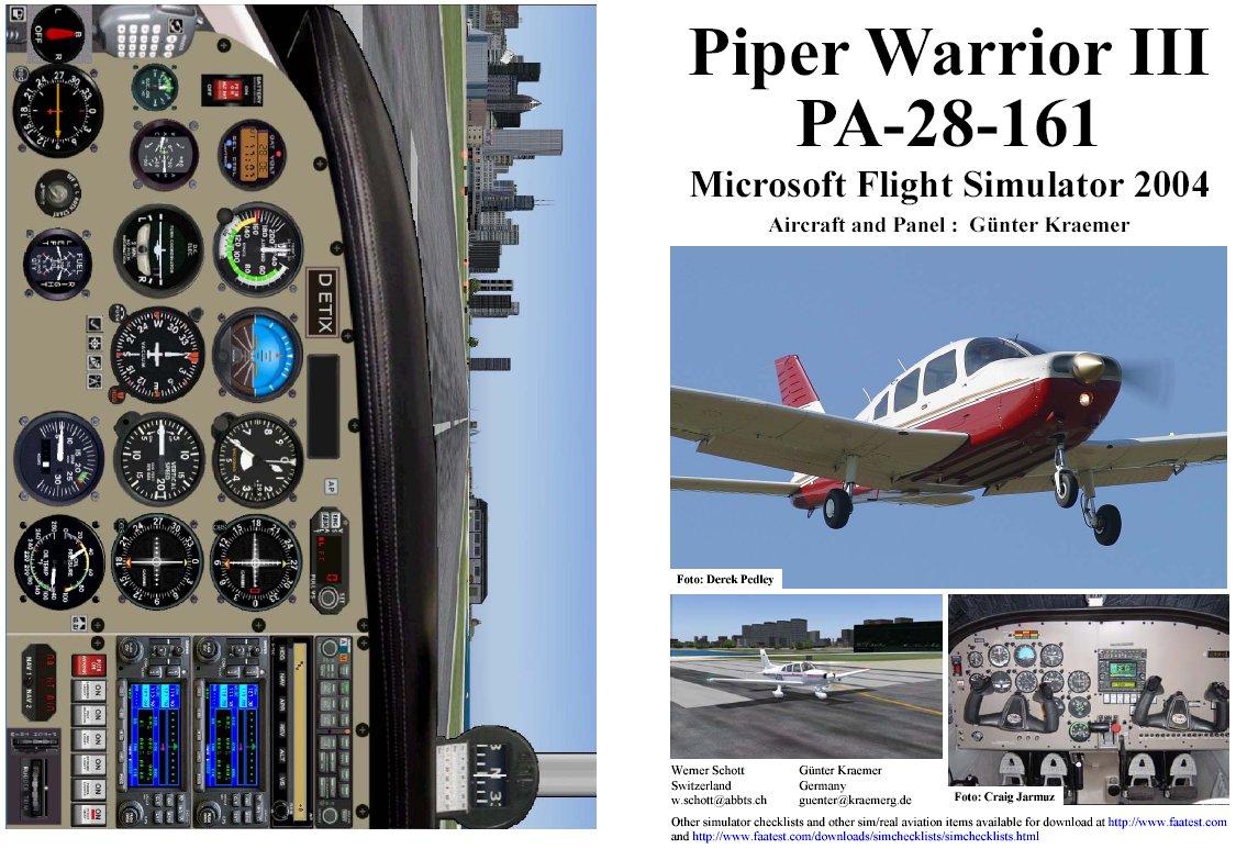 Fs2004 Manual/Checklist Piper Pa-28-161 Warrior Iii