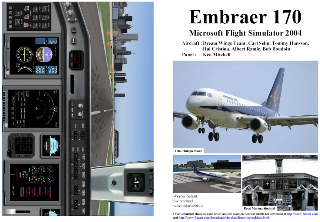 Fs2004 Manual/Checklist Embraer 170