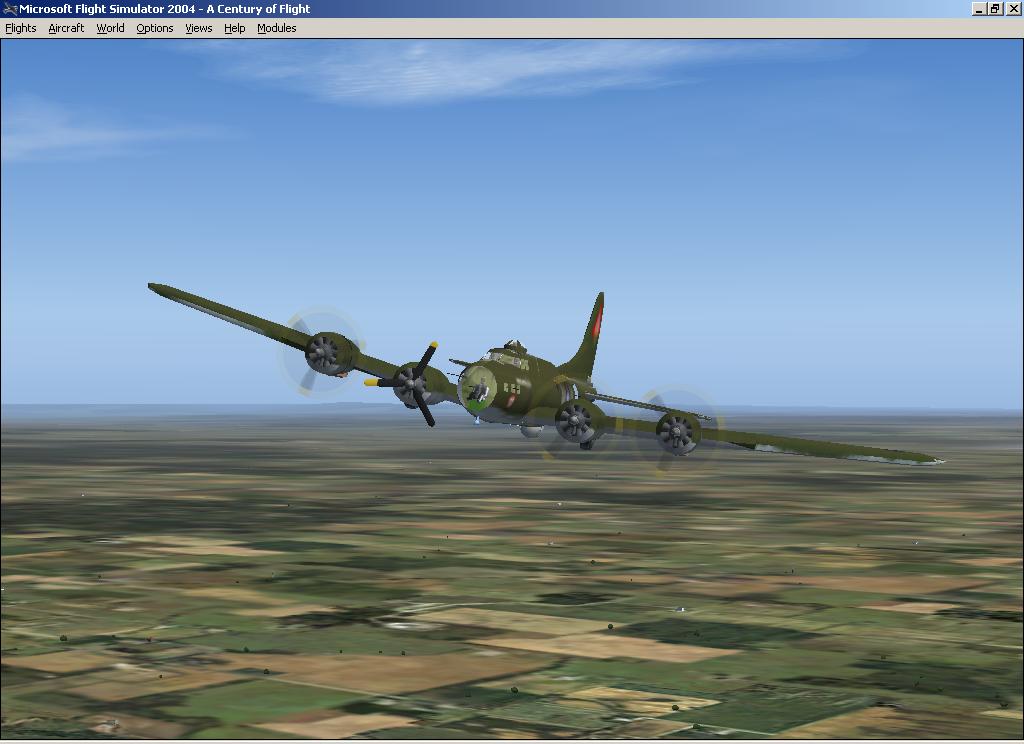 Fs2004 B-17E Full Animation, Rolling Wheels,Opening Crew Doors With The Shift+E, Featherin