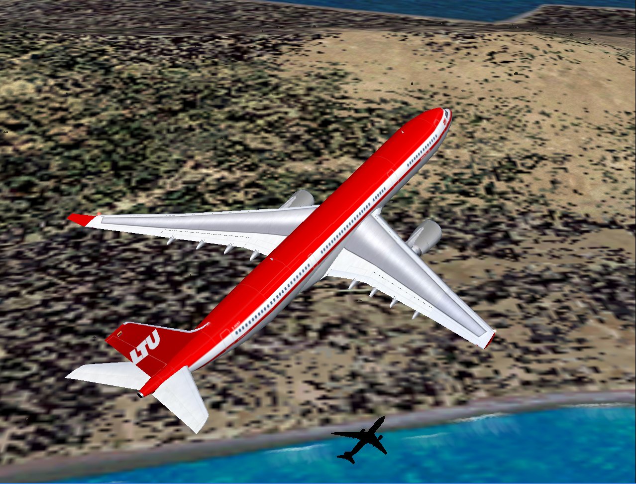 Fspainter Airbus A330-200Ge In Ltu Livery; Repainted In 32-Bit Textures