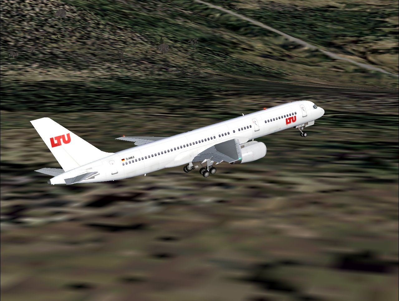 Boeing 757-2G5 Of Ltu, Registration #D-Aumi; Repainted With 32-Bit Textures For Project Op