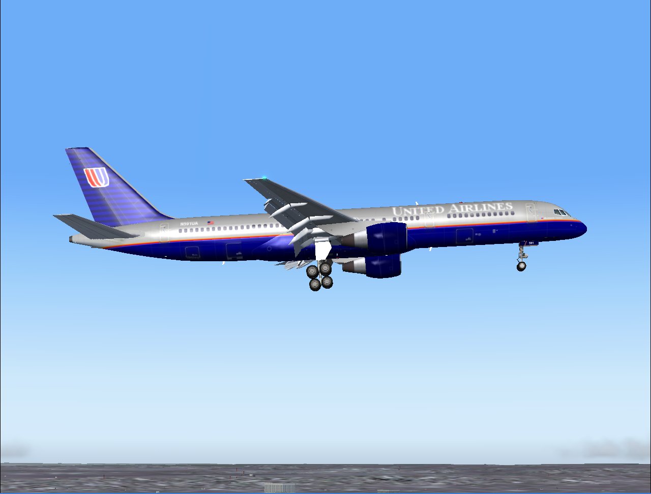 Boeing 757-222 United Airlines #N588Ua, Repainted In 32-Bit Chrome Textures, Using Project