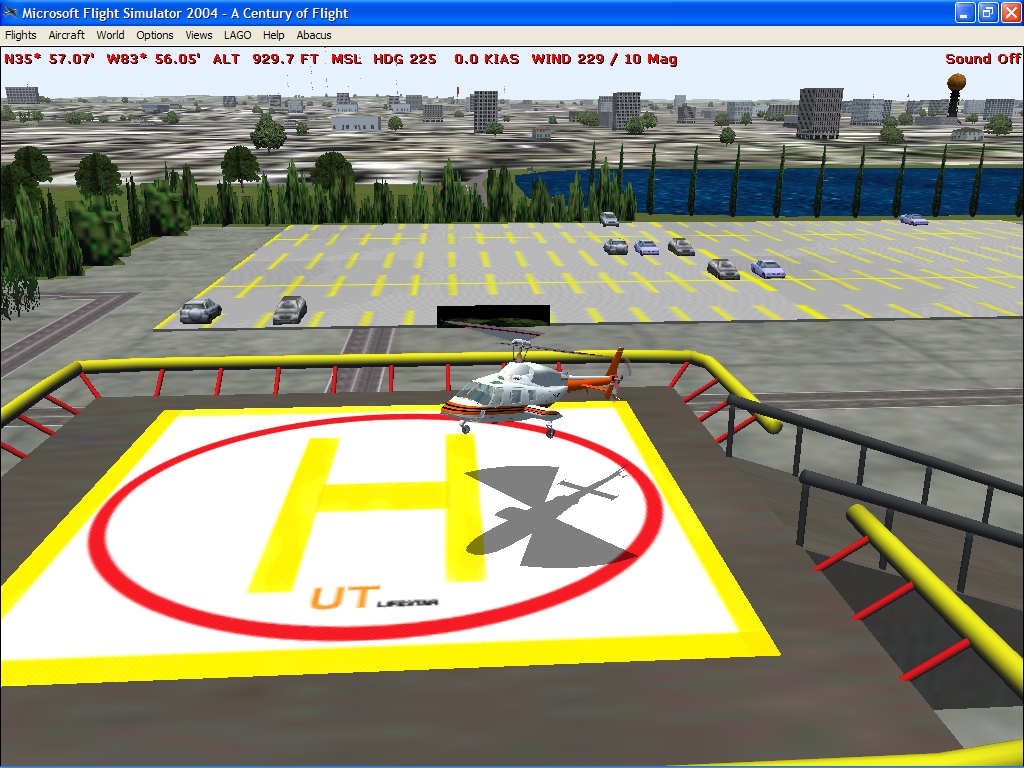 Fs2004 Scenery Ver 2.0 New Textures - Cars - New Helipad Ut Hospital In Downtown Knoxville