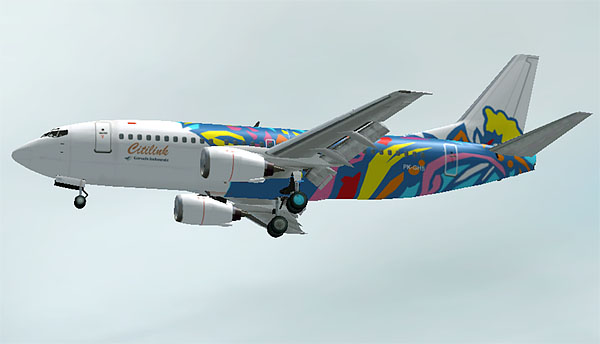 Boeing 737-300 Garuda Citilink This Is Textures Repaint Texture Of 737Ffx.repainted Of Mys