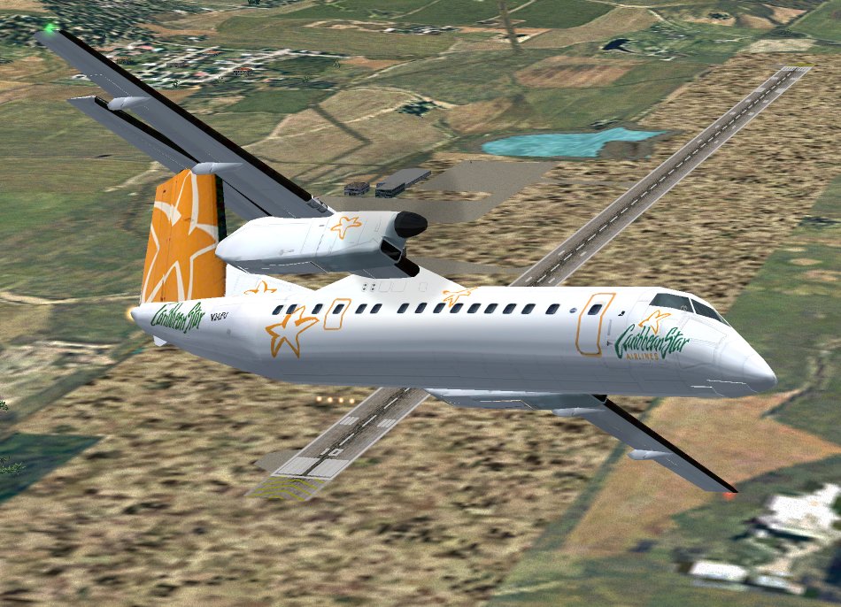 Fs2002/Fs2004 Caribbean Star Dash 8-Q300 This Is A Textures Repaint Of Oleksiy Frolov And