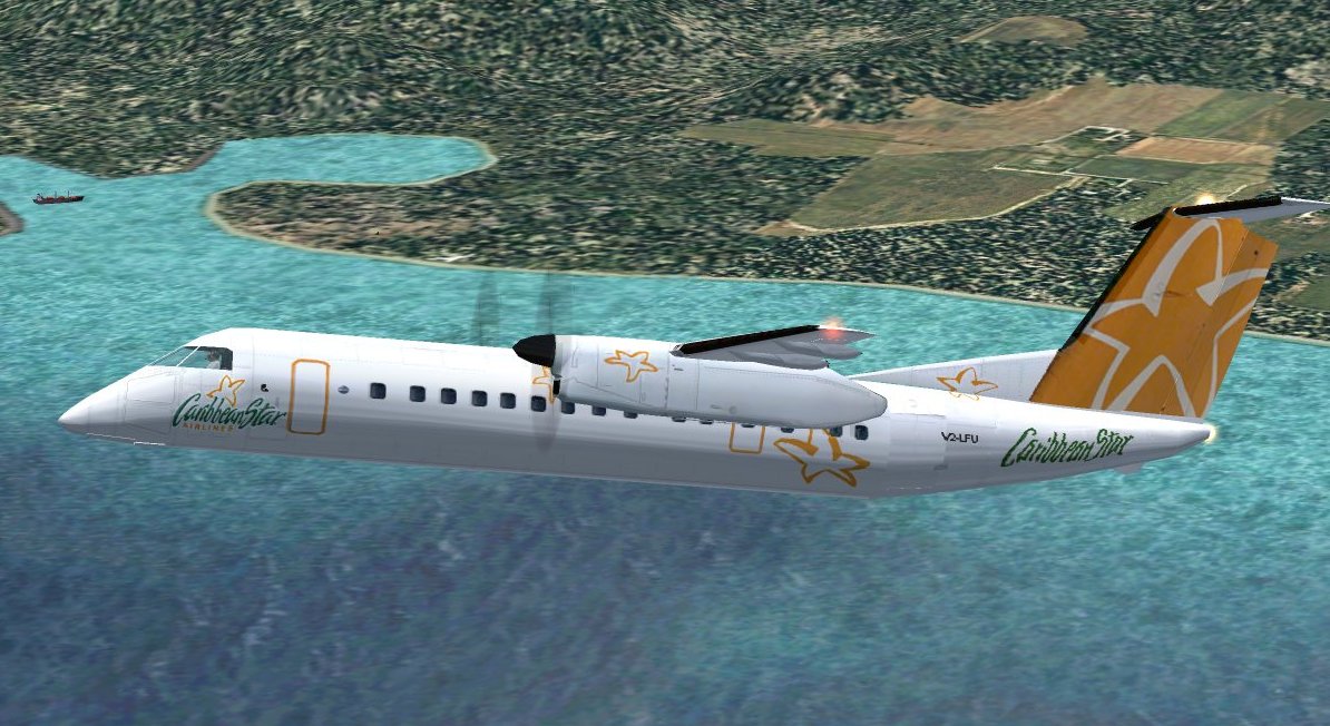 Fs2002/Fs2004 Caribbean Star Dash 8-Q300 This Is A Textures Repaint Of Oleksiy Frolov And