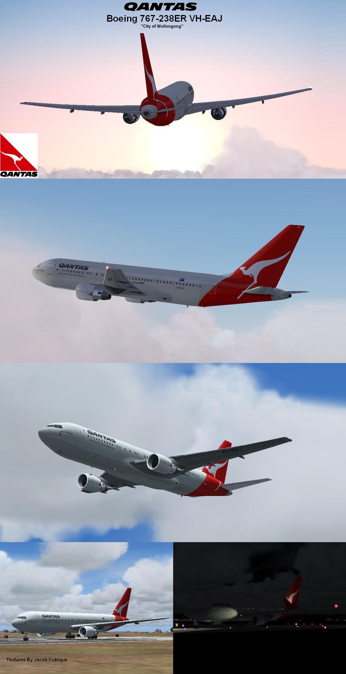 Project Opensky Boeing 767-200 V3 For Fs2002 Exclusively Qantas 767-238Er City Of Wollongo