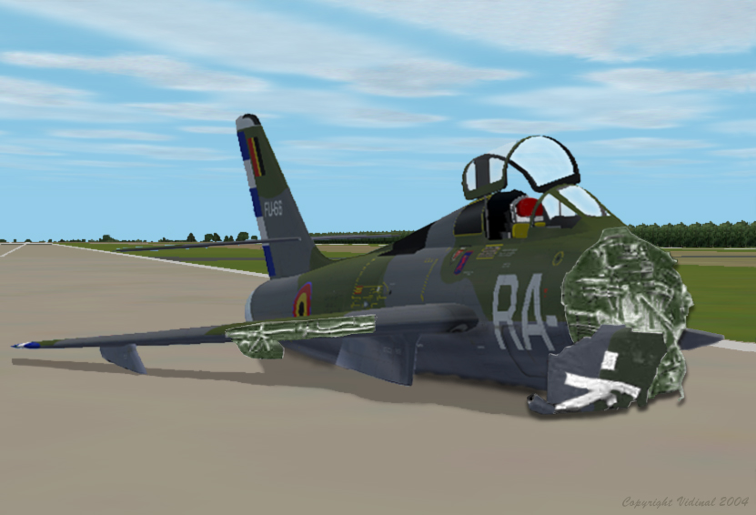 Fs2002 Belgian Af Hq Thunderstreak F-84F Update Contains Panel, Texture And Flight Profile — 1