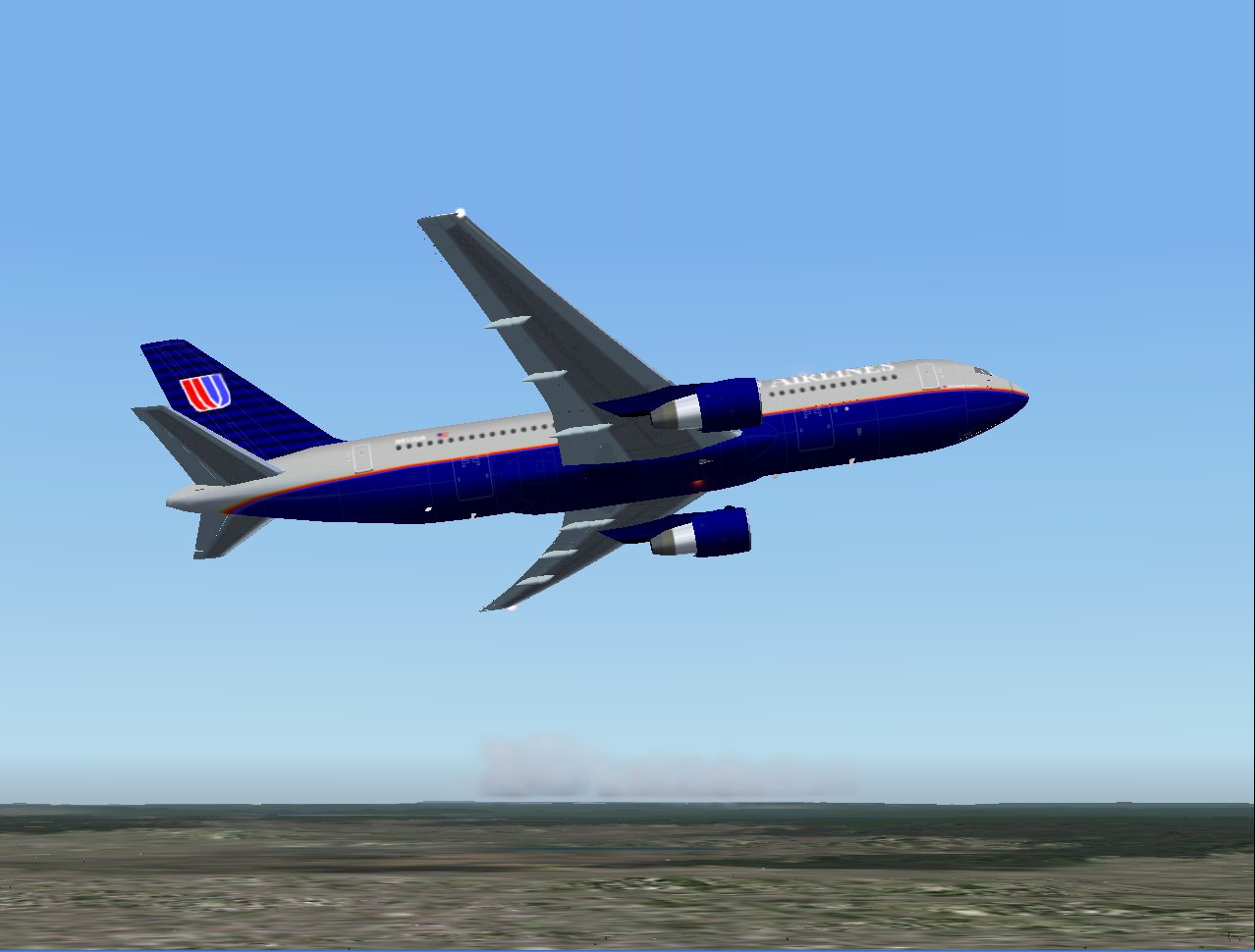 Boeing 767-222 United Airlines #N615Aa, Repainted In 32-Bit Chrome Textures, Using Project