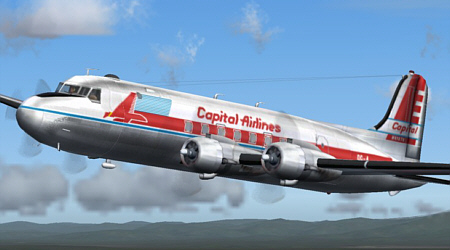 Fs2004 Capital Airlines Douglas Dc-4 Textures Exclusively Registration N91070 From 1948 To